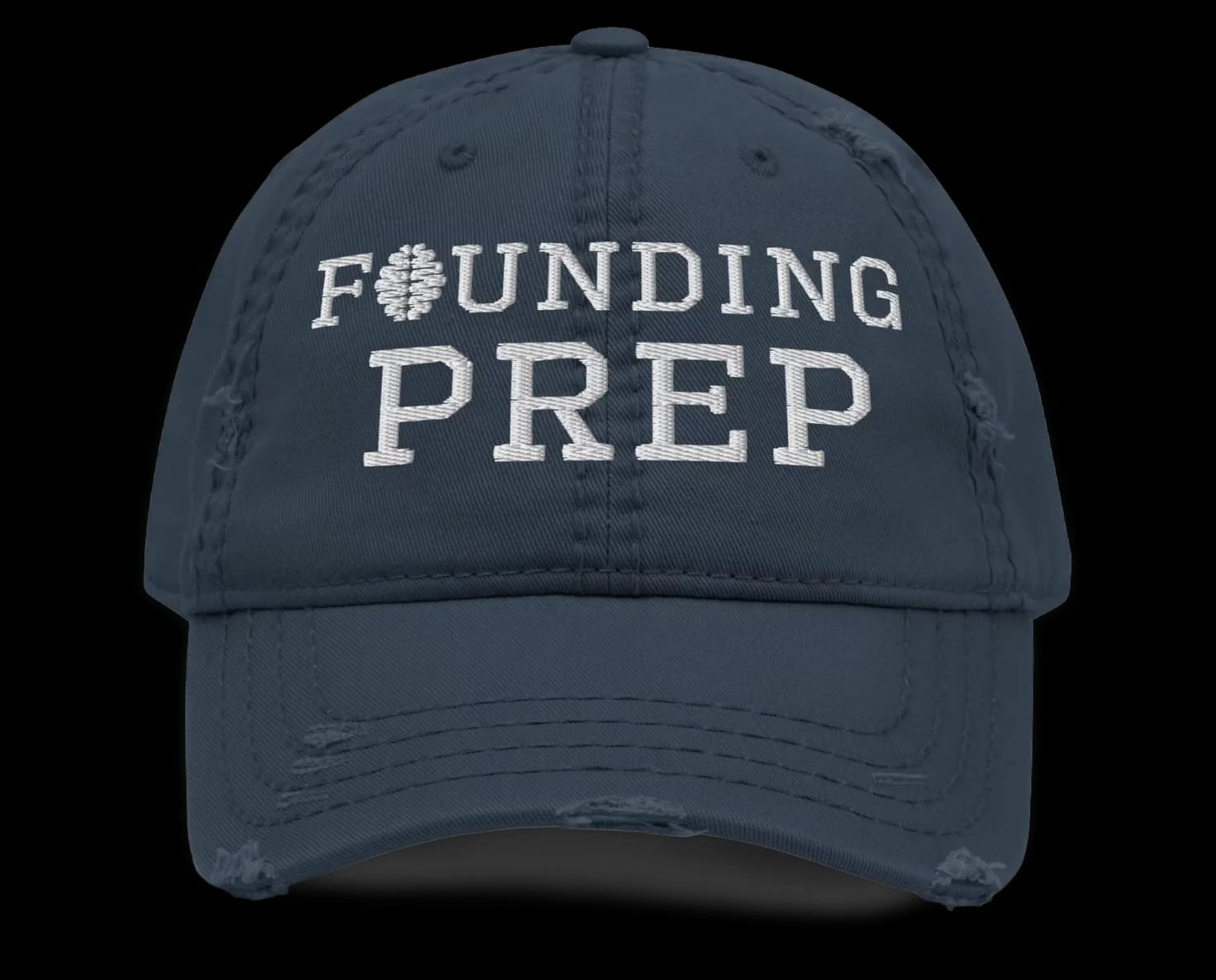 Founding Prep navy cap with embroidered logo
